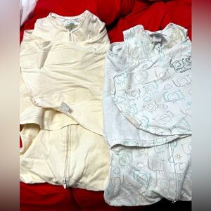 Halo Swaddles Newborn Bundle - Cream and Elephant Pattern